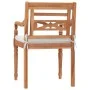 Batavia chairs with cushions 2 units solid teak wood by vidaXL, Garden chairs - Ref: Foro24-43056, Price: 270,41 €, Discount: %