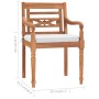Batavia Stühle mit Kissen 2 Einheiten aus massivem Teakholz von vidaXL, Gartenstühle - Ref: Foro24-43056, Preis: 277,21 €, Ra...