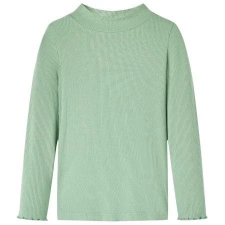 Kinder langärmliges T-Shirt mit hohem Kragen in dunklem Minzgrün, Größe 128. von vidaXL, Kinder-T-Shirts - Ref: Foro24-14332,...