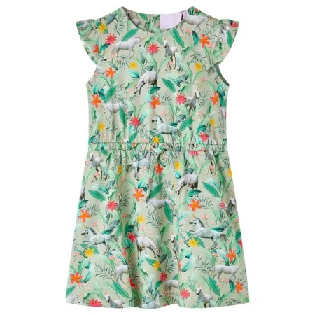 Kinderkleid mit hellen khakifarbenen Volantärmeln, Größe 128. von vidaXL, Kinderkleider - Ref: Foro24-14635, Preis: 14,70 €, ...