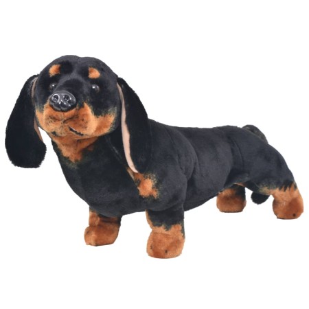 Perro teckel de peluche de pie negro XXL