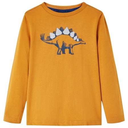 Kinder langärmliges T-Shirt in dunklem Ocker 128 von vidaXL, Kinder-T-Shirts - Ref: Foro24-12857, Preis: 8,39 €, Rabatt: %