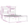 Estructura de cama de madera maciza de pino blanco 140x190 cm