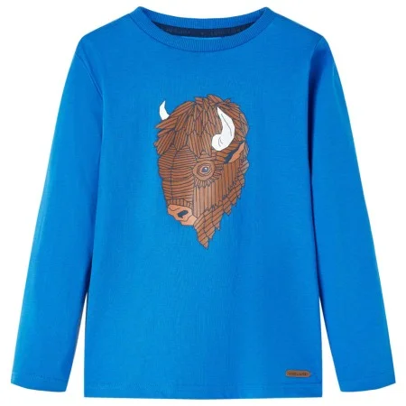 Langärmeliges Kinder-T-Shirt in Kobaltblau, Größe 128. von vidaXL, Kinder-T-Shirts - Ref: Foro24-13007, Preis: 8,30 €, Rabatt: %