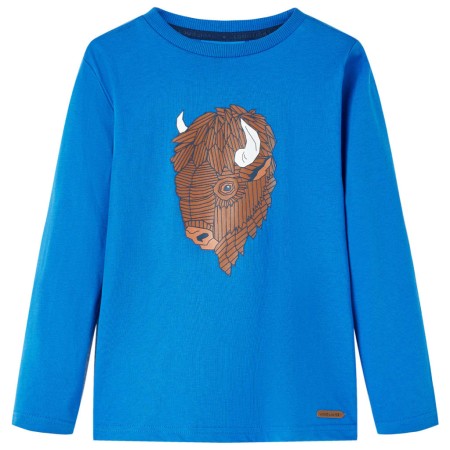 Langärmeliges Kinder-T-Shirt in Kobaltblau, Größe 128. von vidaXL, Kinder-T-Shirts - Ref: Foro24-13007, Preis: 8,39 €, Rabatt: %