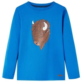 Langärmeliges Kinder-T-Shirt in Kobaltblau, Größe 104. von vidaXL, Kinder-T-Shirts - Ref: Foro24-13005, Preis: 8,30 €, Rabatt: %