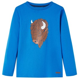 Langärmeliges Kinder-T-Shirt in Kobaltblau, Größe 104. von vidaXL, Kinder-T-Shirts - Ref: Foro24-13005, Preis: 8,39 €, Rabatt: %