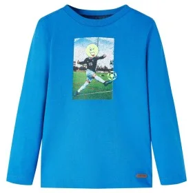 Langärmeliges Kinder-T-Shirt in Kobaltblau, Größe 128. von vidaXL, Kinder-T-Shirts - Ref: Foro24-12732, Preis: 8,52 €, Rabatt: %