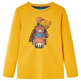 Camiseta infantil de manga larga color ocre 140 by vidaXL, Kids T-shirts - Ref: Foro24-12758, Price: 8,52 €, Discount: %