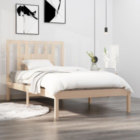 Estructura de cama madera maciza de pino 100x200 cm