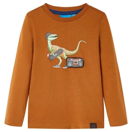Langärmeliges Kinder-T-Shirt in Cognac-Farbe, Größe 116. von vidaXL, Kinder-T-Shirts - Ref: Foro24-12836, Preis: 8,45 €, Raba...
