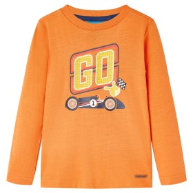 Camiseta infantil de manga larga naranja oscuro 116