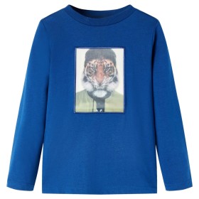 Camiseta infantil de manga larga azul oscuro 128 de vidaXL, Camisetas para niños - Ref: Foro24-13292, Precio: 8,66 €, Descuen...