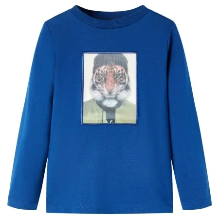 Dunkelblaues Langarm-Kinder-T-Shirt in Größe 128. von vidaXL, Kinder-T-Shirts - Ref: Foro24-13292, Preis: 8,59 €, Rabatt: %