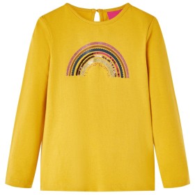 Kinder langärmliges T-Shirt in Ockerfarbe Größe 128 von vidaXL, Kinder-T-Shirts - Ref: Foro24-14282, Preis: 8,94 €, Rabatt: %