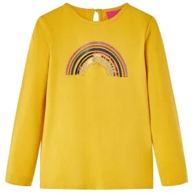 Kinder langärmliges T-Shirt in Ockerfarbe Größe 104 von vidaXL, Kinder-T-Shirts - Ref: Foro24-14280, Preis: 8,85 €, Rabatt: %