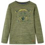 Kinder Langarmshirt in Khaki-Melange, Größe 116. von vidaXL, Kinder-T-Shirts - Ref: Foro24-13161, Preis: 8,54 €, Rabatt: %