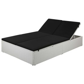 Liege mit schwarzem synthetischem Rattankissen von vidaXL, Betten im Freien - Ref: Foro24-44165, Preis: 292,26 €, Rabatt: %
