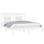 Estructura de cama de madera maciza de pino blanco 140x200 cm