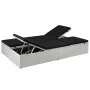 Tumbona con cojín ratán sintético negro de vidaXL, Camas para exteriores - Ref: Foro24-44165, Precio: 288,25 €, Descuento: %