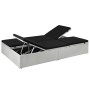 Tumbona con cojín ratán sintético negro de vidaXL, Camas para exteriores - Ref: Foro24-44165, Precio: 292,26 €, Descuento: %