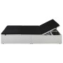 Tumbona con cojín ratán sintético negro de vidaXL, Camas para exteriores - Ref: Foro24-44165, Precio: 292,26 €, Descuento: %