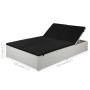 Tumbona con cojín ratán sintético negro de vidaXL, Camas para exteriores - Ref: Foro24-44165, Precio: 292,26 €, Descuento: %