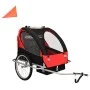 Black and red 2-in-1 bicycle and stroller trailer by vidaXL, Bicycle trailers - Ref: Foro24-91375, Price: 206,66 €, Discount: %
