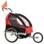Black and red 2-in-1 bicycle and stroller trailer by vidaXL, Bicycle trailers - Ref: Foro24-91375, Price: 206,66 €, Discount: %