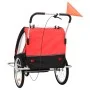 Black and red 2-in-1 bicycle and stroller trailer by vidaXL, Bicycle trailers - Ref: Foro24-91375, Price: 206,66 €, Discount: %