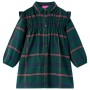 Kleid für Kinder mit langen Ärmeln und dunkelgrünen Rüschen, Größe 128. von vidaXL, Kinderkleider - Ref: Foro24-14417, Preis:...