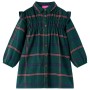 Kleid für Kinder mit langen Ärmeln und dunkelgrünen Rüschen, Größe 104. von vidaXL, Kinderkleider - Ref: Foro24-14415, Preis:...