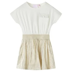 Kinderkleid mit kurzen Ärmeln in Naturfarbe, Größe 116. von vidaXL, Kinderkleider - Ref: Foro24-14694, Preis: 15,16 €, Rabatt: %