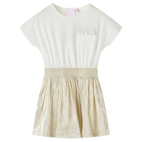 Kinderkleid mit kurzen Ärmeln in Naturfarbe, Größe 116. von vidaXL, Kinderkleider - Ref: Foro24-14694, Preis: 15,32 €, Rabatt: %