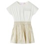 Kinderkleid mit kurzen Ärmeln in Naturfarbe, Größe 116. von vidaXL, Kinderkleider - Ref: Foro24-14694, Preis: 15,32 €, Rabatt: %