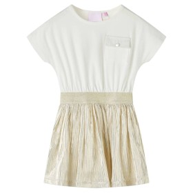 Kinderkleid mit kurzen Ärmeln in Naturfarbe, Größe 140. von vidaXL, Kinderkleider - Ref: Foro24-14696, Preis: 15,32 €, Rabatt: %