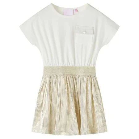 Kinderkleid mit kurzen Ärmeln in Naturfarbe, Größe 140. von vidaXL, Kinderkleider - Ref: Foro24-14696, Preis: 15,16 €, Rabatt: %