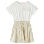 Kinderkleid mit kurzen Ärmeln in Naturfarbe, Größe 140. von vidaXL, Kinderkleider - Ref: Foro24-14696, Preis: 15,16 €, Rabatt: %