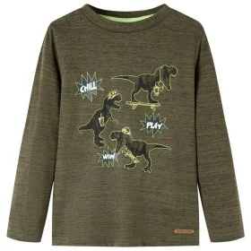Dunkelgrünes meliertes Langarm-Kinder-T-Shirt, Größe 104. von vidaXL, Kinder-T-Shirts - Ref: Foro24-13250, Preis: 11,60 €, Ra...