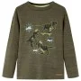 Kinder Langarmshirt in dunklem Khaki Melange, Größe 128. von vidaXL, Kinder-T-Shirts - Ref: Foro24-13252, Preis: 12,27 €, Rab...