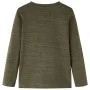 Kinder Langarmshirt in dunklem Khaki Melange, Größe 128. von vidaXL, Kinder-T-Shirts - Ref: Foro24-13252, Preis: 12,27 €, Rab...