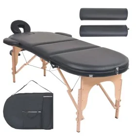 Klappbare Massageliege 4 cm dick 2 Kissen schwarz von vidaXL, Massageliegen - Ref: Foro24-110159, Preis: 218,09 €, Rabatt: %