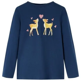 Kinder Langarmshirt in Marineblau, Größe 128. von vidaXL, Kinder-T-Shirts - Ref: Foro24-13652, Preis: 8,59 €, Rabatt: %