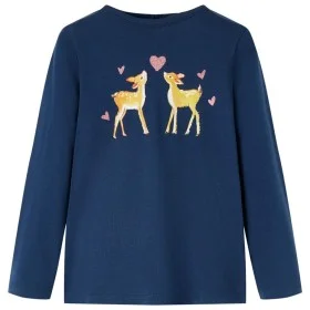 Kinder Langarmshirt in Marineblau, Größe 104. von vidaXL, Kinder-T-Shirts - Ref: Foro24-13650, Preis: 8,59 €, Rabatt: %