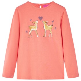 Korallfarbenes Langarm-Kinder-T-Shirt in Größe 92. von vidaXL, Kinder-T-Shirts - Ref: Foro24-13659, Preis: 8,66 €, Rabatt: %