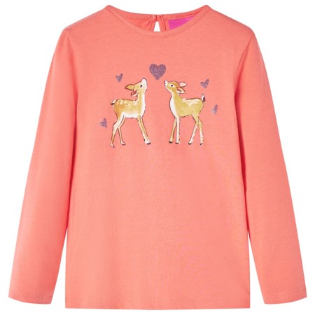 Korallfarbenes Langarm-Kinder-T-Shirt in Größe 92. von vidaXL, Kinder-T-Shirts - Ref: Foro24-13659, Preis: 8,66 €, Rabatt: %