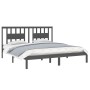Estructura de cama de madera maciza de pino gris 200x200 cm