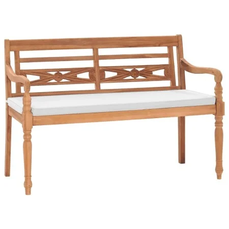 Batavia Bank mit Kissen 120 cm Teakholz von vidaXL, Gartenbänke - Ref: Foro24-43057, Preis: 203,47 €, Rabatt: %