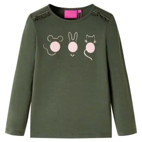 Kinder Langarmshirt in Khaki, Größe 92. von vidaXL, Kinder-T-Shirts - Ref: Foro24-13769, Preis: 8,45 €, Rabatt: %