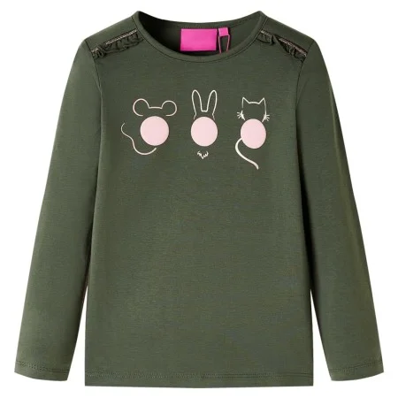 Kinder Langarmshirt in Khaki, Größe 92. von vidaXL, Kinder-T-Shirts - Ref: Foro24-13769, Preis: 8,45 €, Rabatt: %